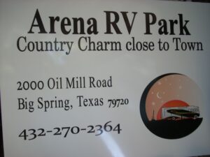 Arena RV Park in Big Spring TX